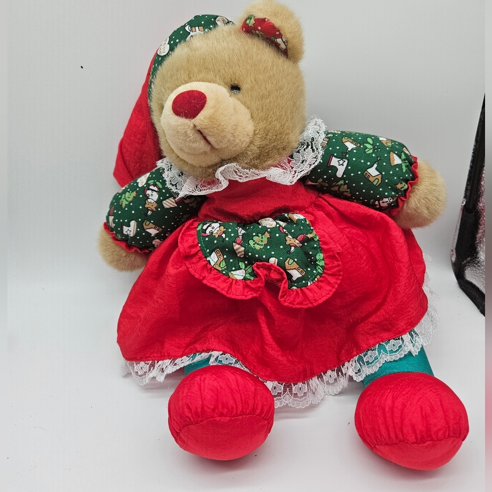 Nylon Christmas bear plush